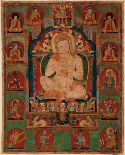 Portrait of Jnanatapa Surrounded by Lamas and Mahasiddhas by Unbekannt Unbekannt